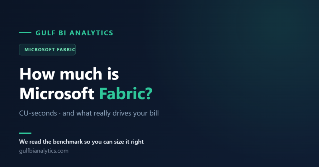 How much does Microsoft Fabric cost - CU-seconds explained by Gulf BI Analytics